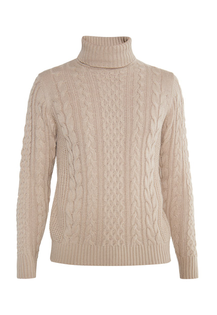 Mo Męski sweter z dzianiny kablowej