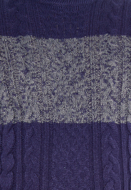 Mo Męski sweter z dzianiny kablowej